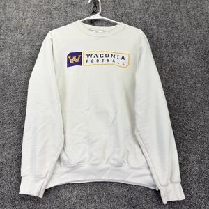 Waconia Football Sweatshirt Mens Medium White Football Port & Company Crewneck